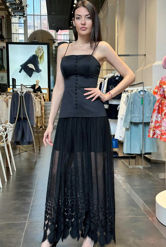 Corset Style Downtail Lace Dress