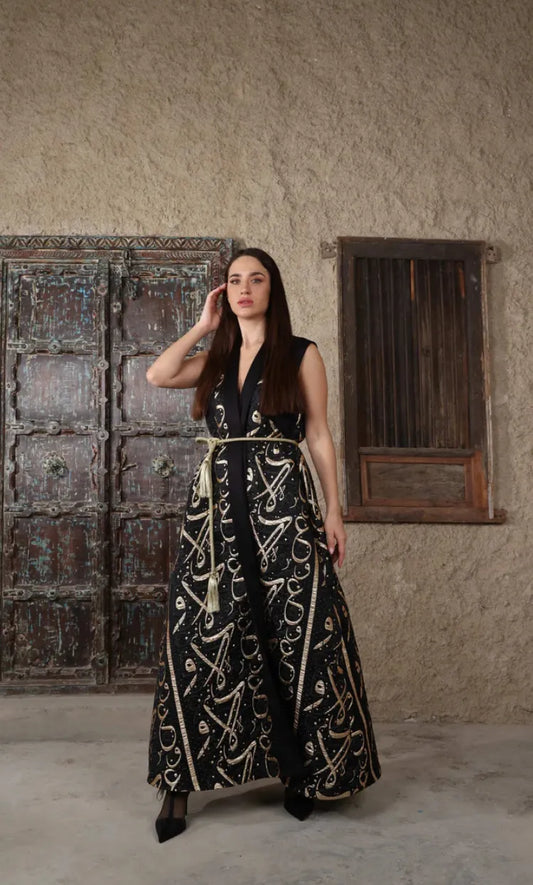 Abaya Arabesque Sleeveless Luxury Abaya Dress