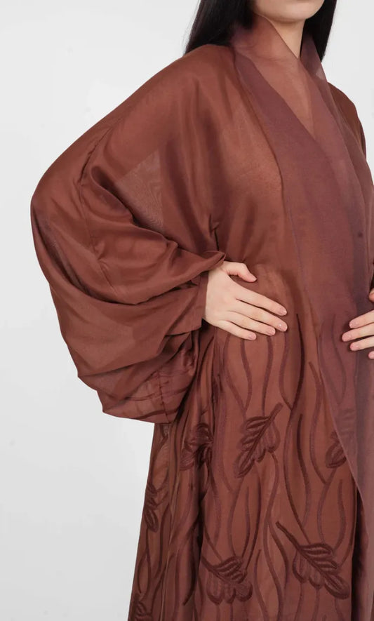 Abaya Puffy Sleeve Organza Women Abaya Dress