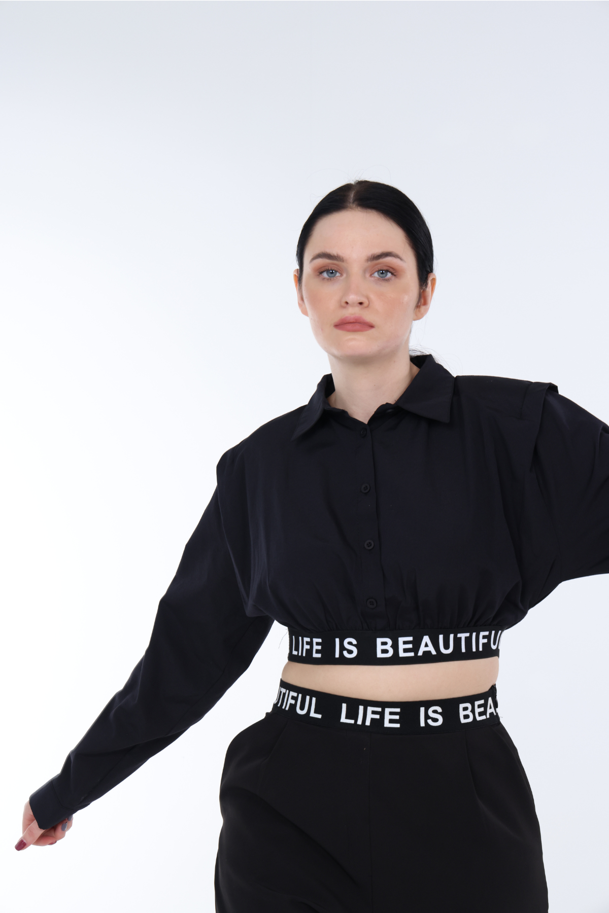 'Life is Beautiful' Crop Top Set
