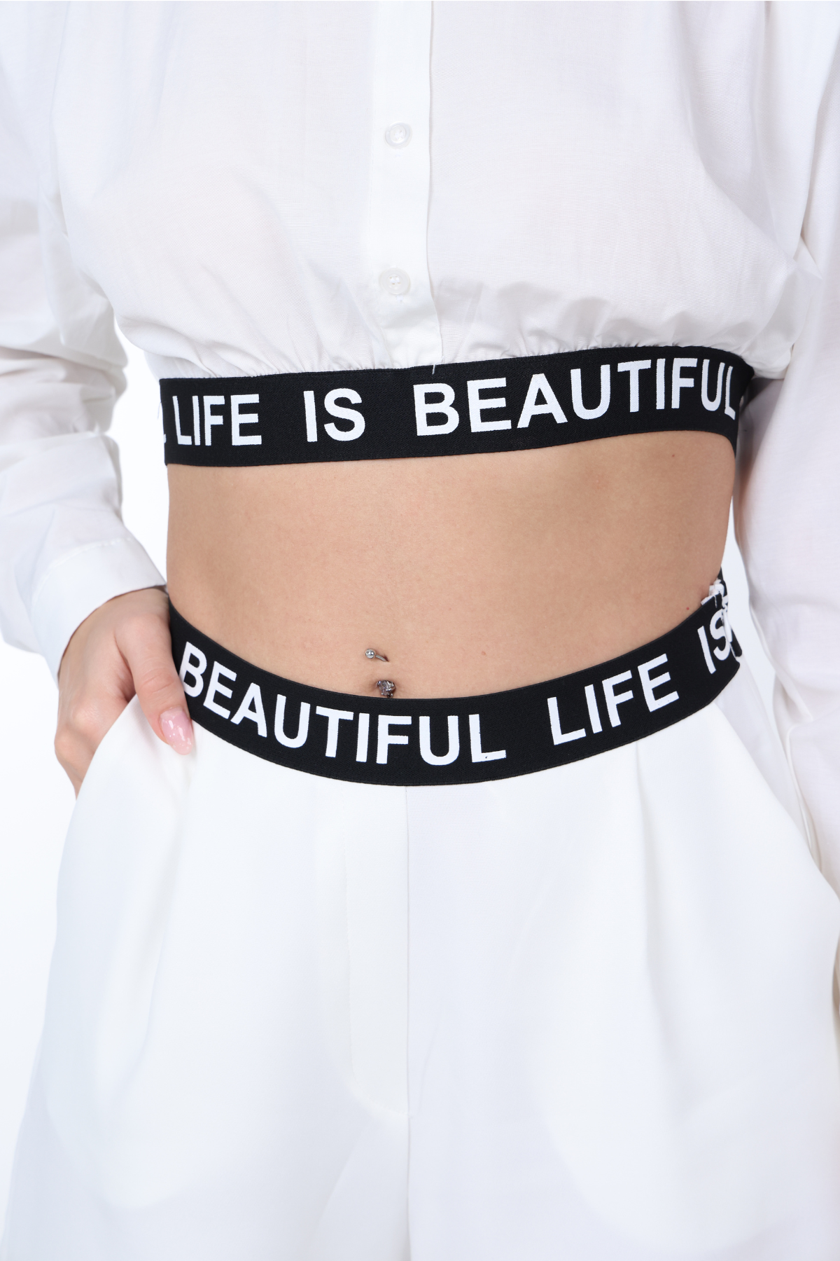 'Life is Beautiful' Crop Top Set