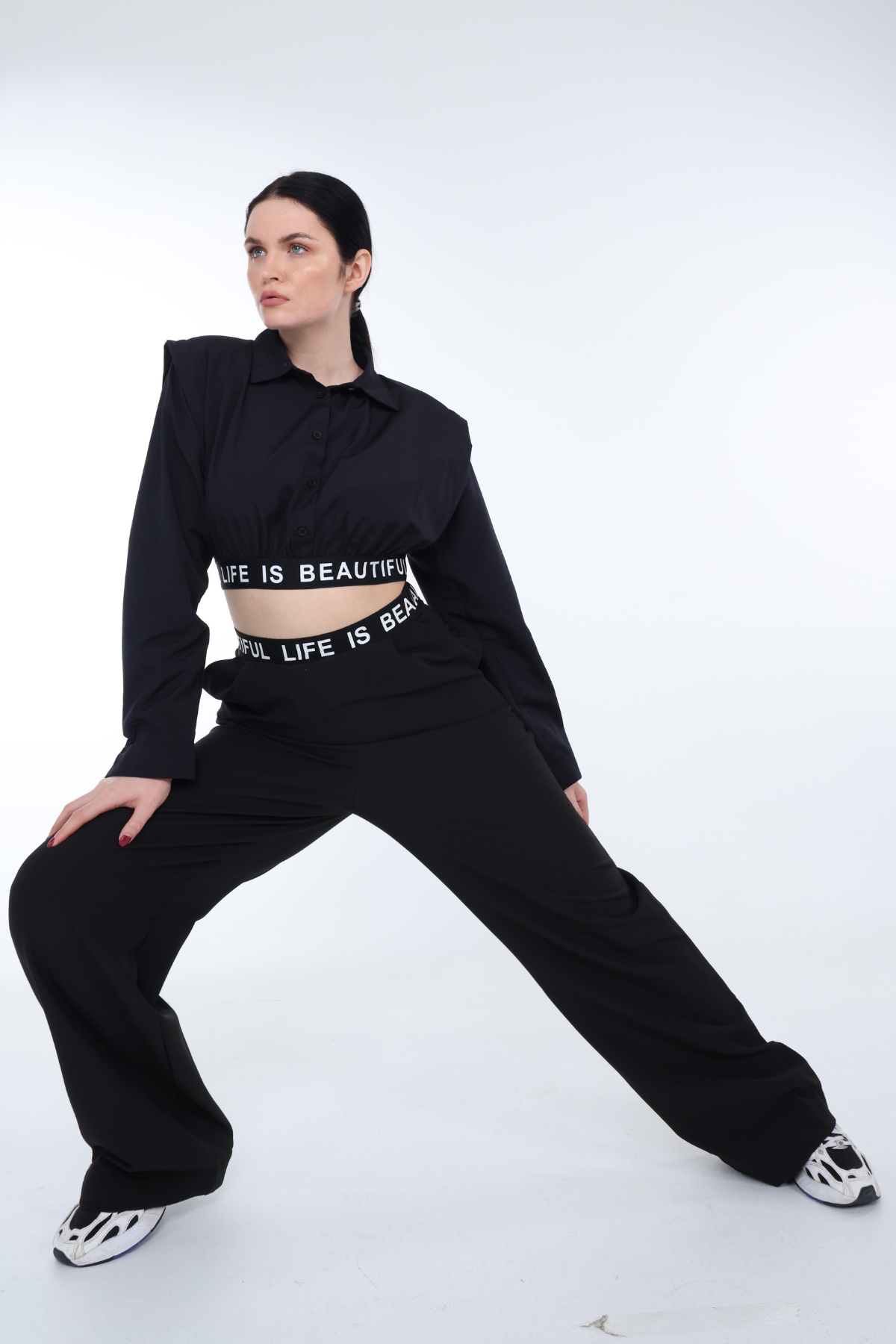 'Life is Beautiful' Crop Top Set