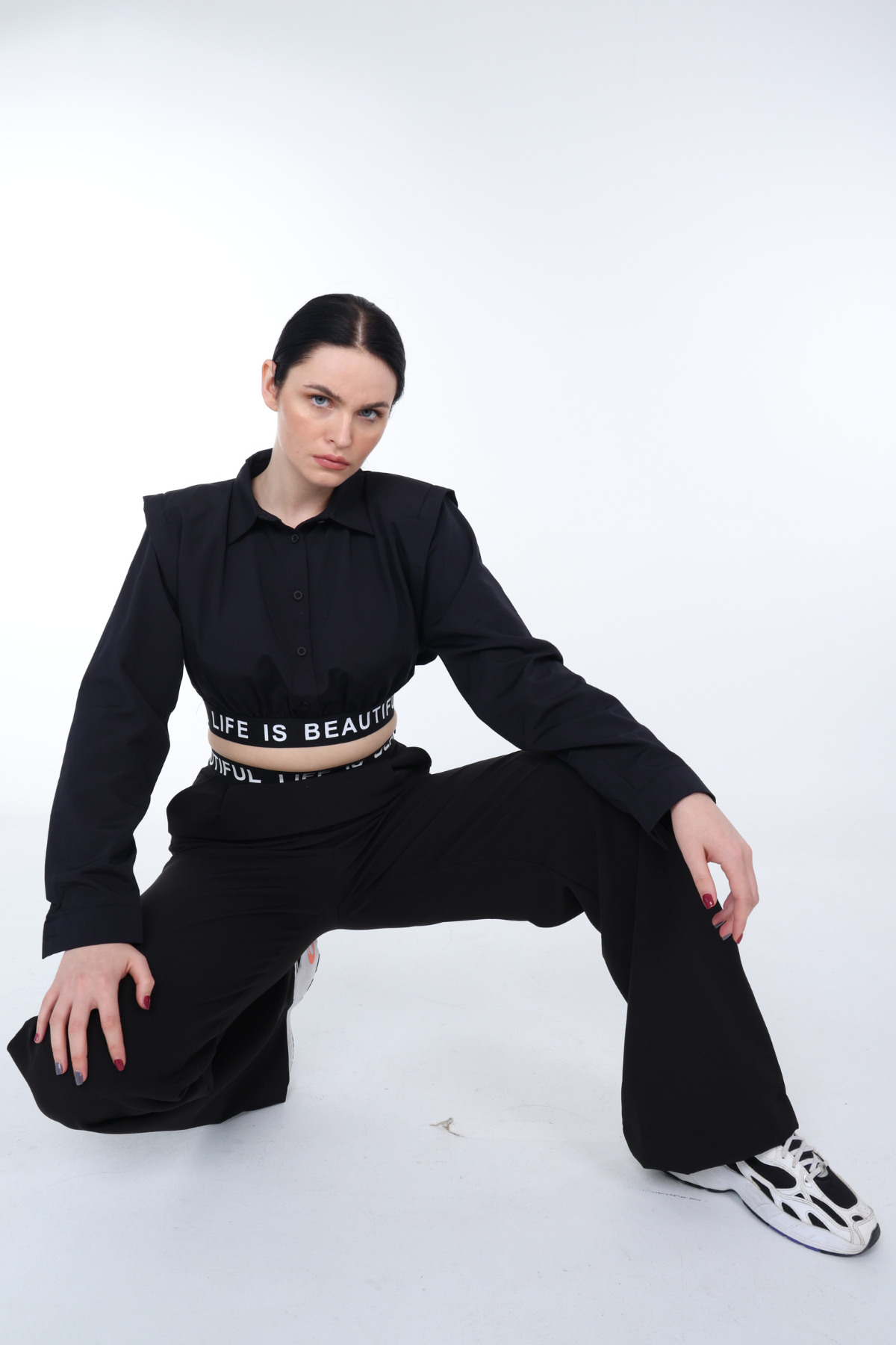 'Life is Beautiful' Crop Top Set