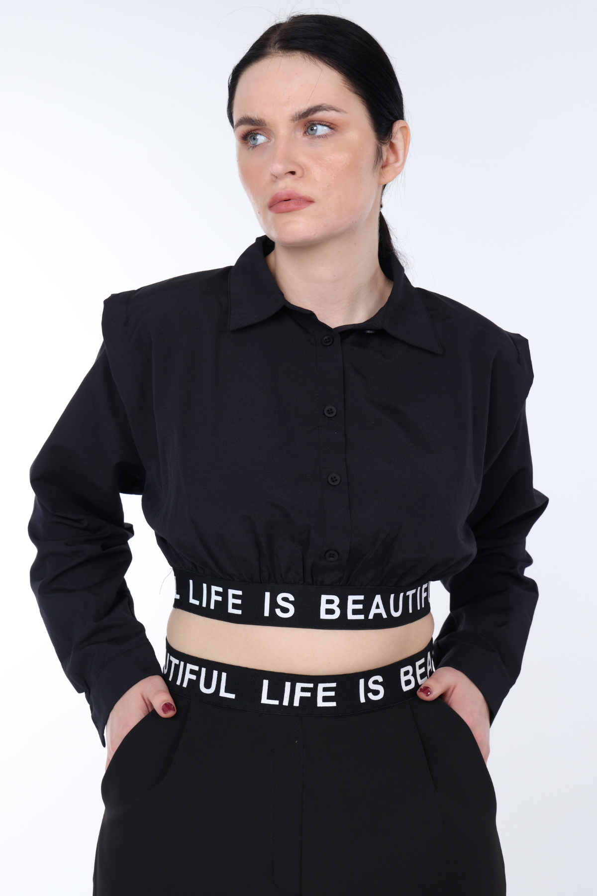 'Life is Beautiful' Crop Top Set