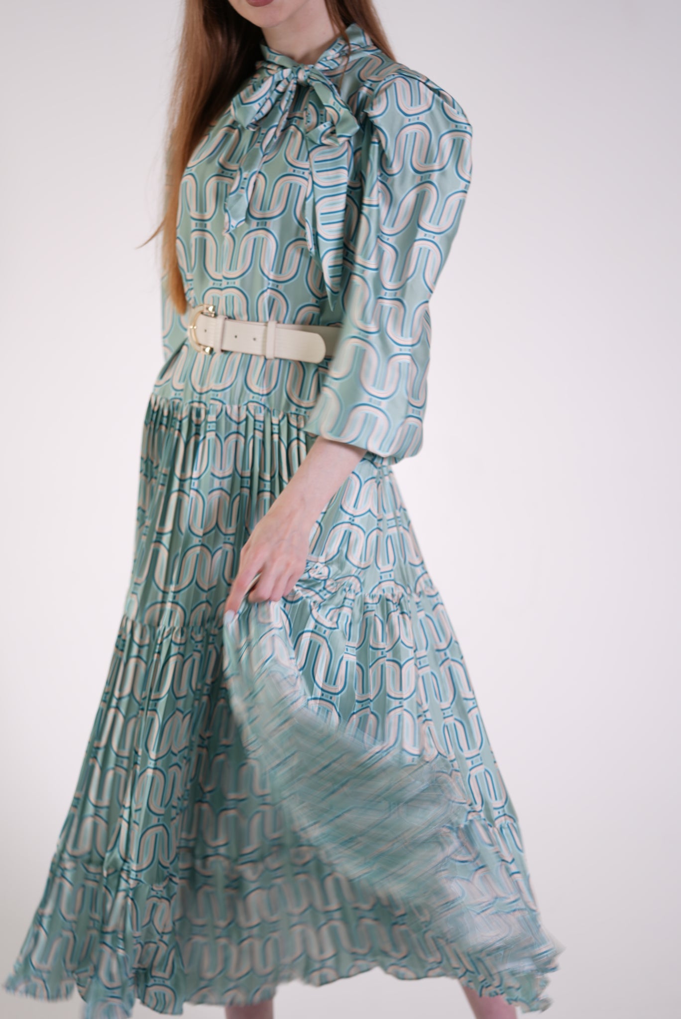 Turquoise Belt Detailed Maxi Dress