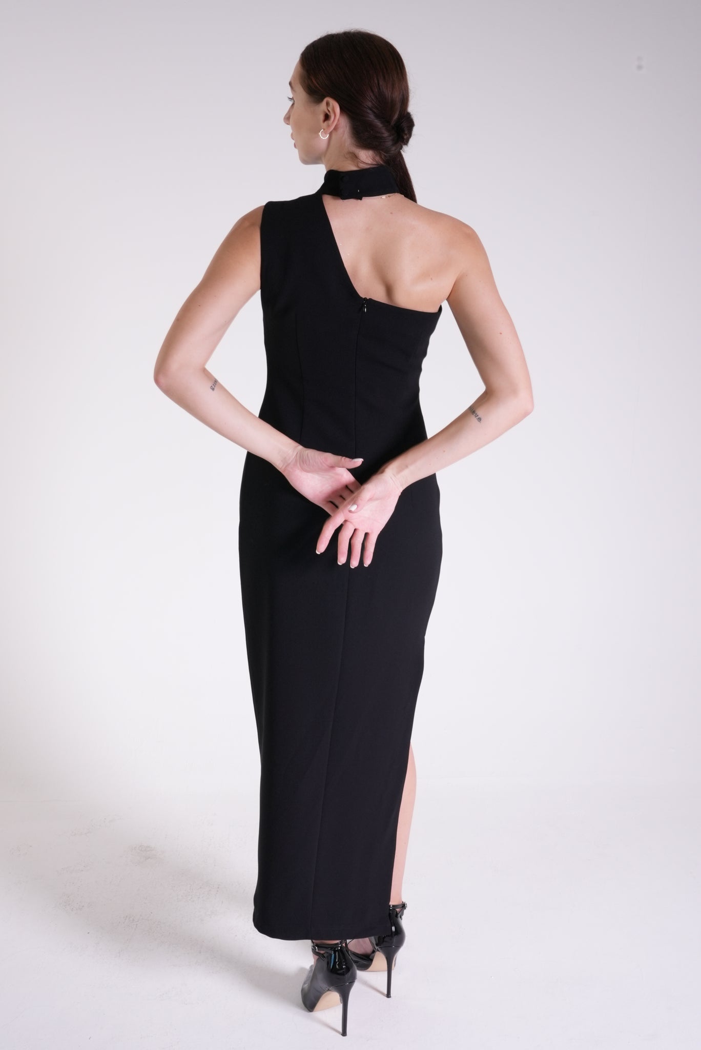 One Shoulder Dress with Pearls