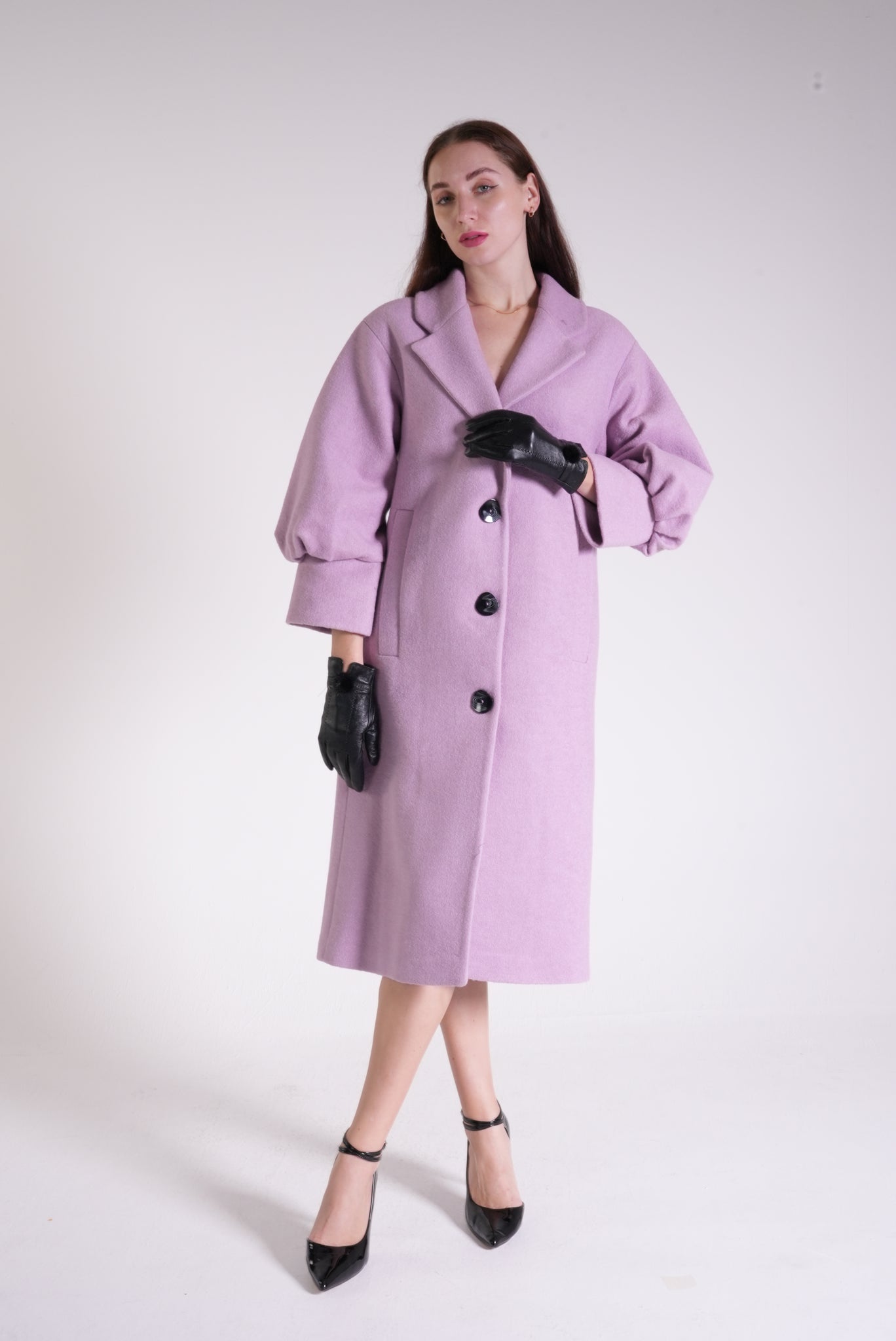 Balloon sleeve Long Coat