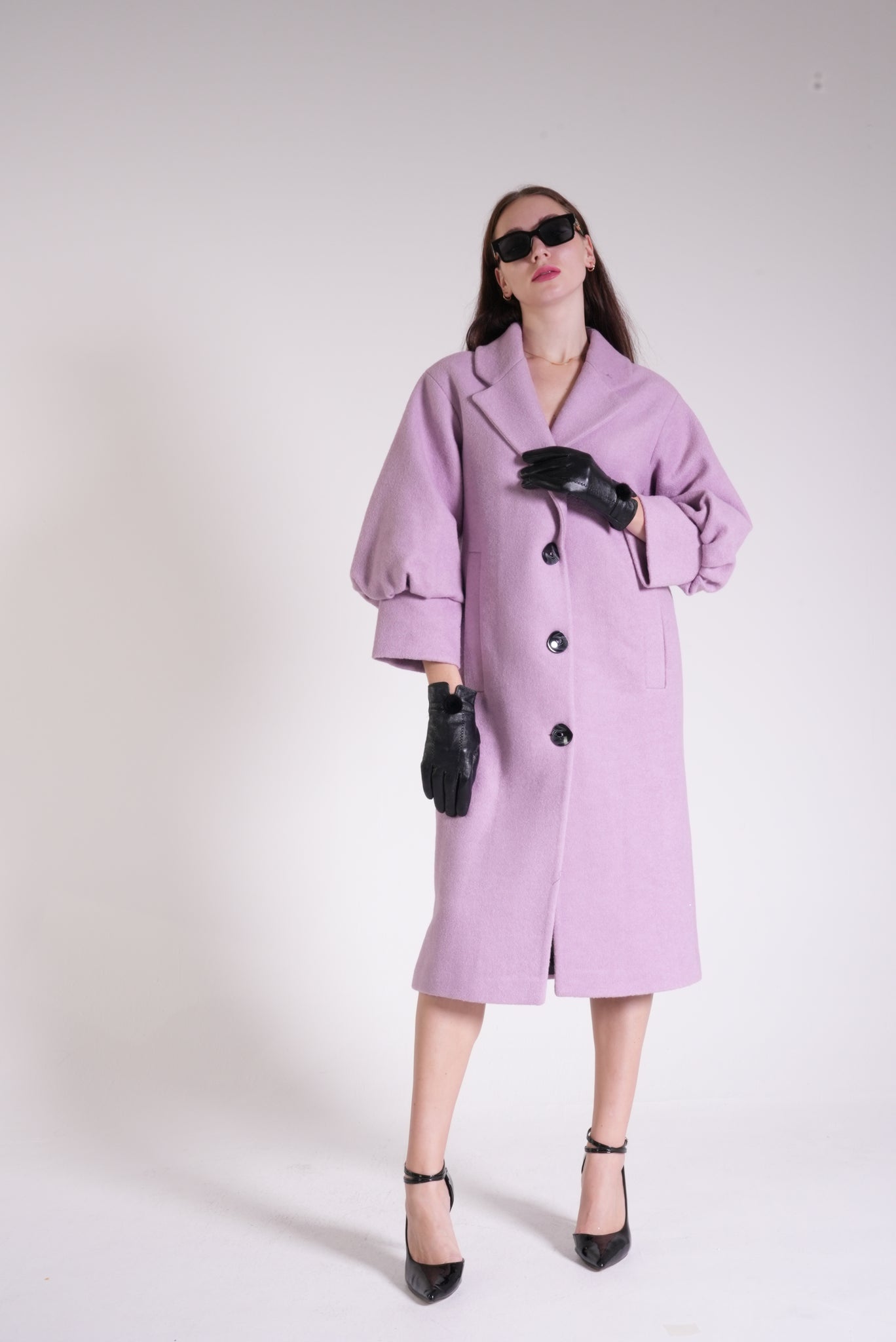 Balloon sleeve Long Coat
