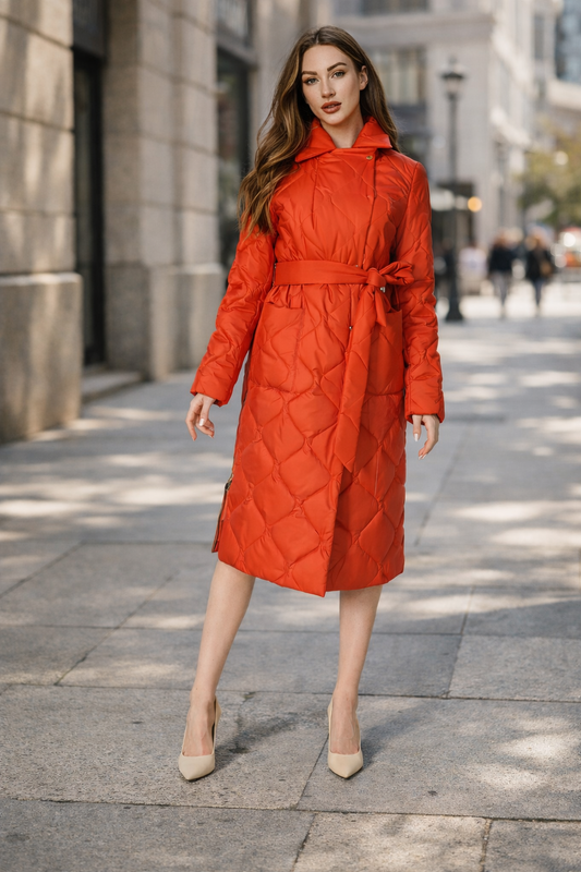 knee length dress coat Olive Green Cotton Waffle Knee Length Coat Dress 70" / Tall (5'7" and above)