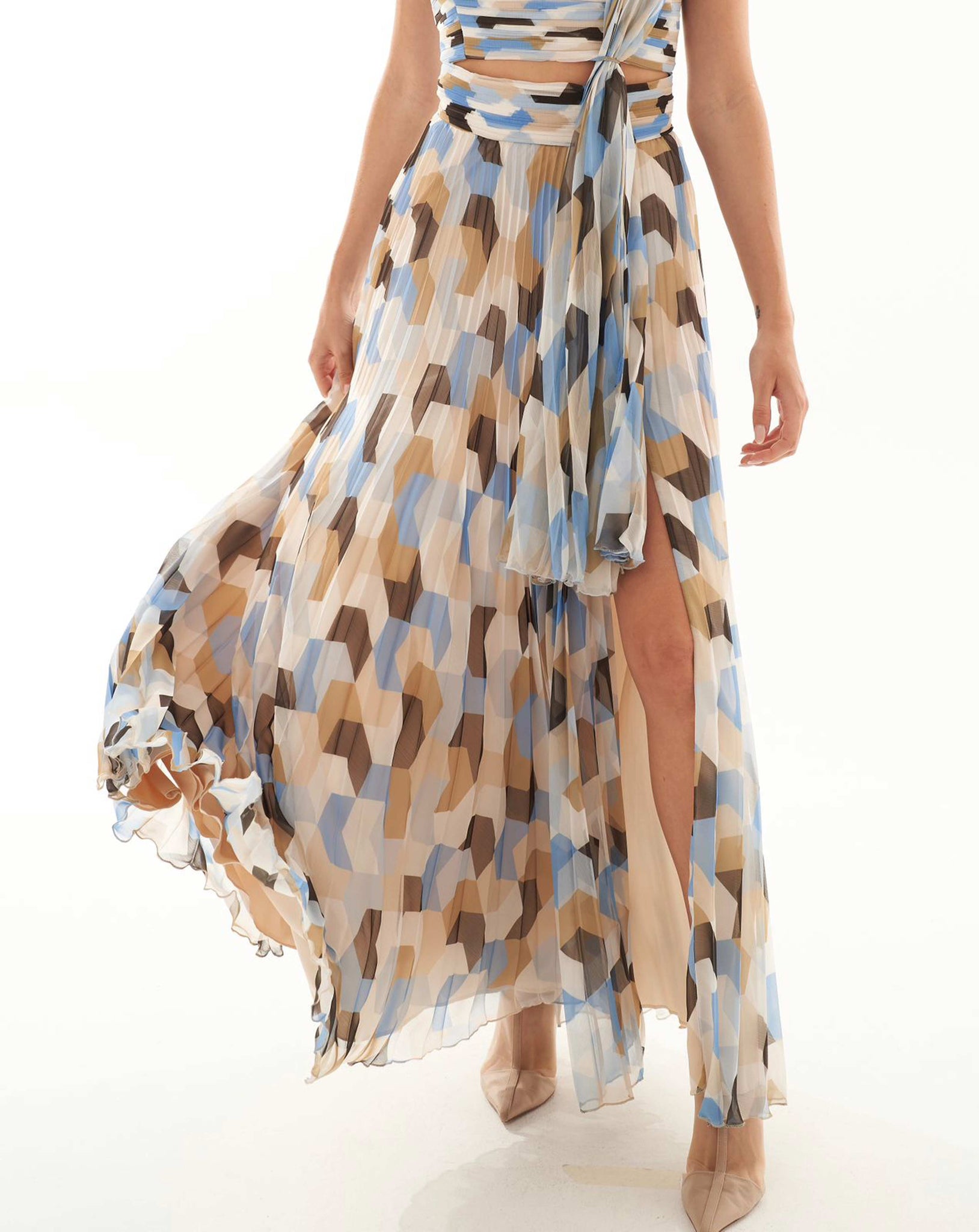 Chiffon Long Skirt Set